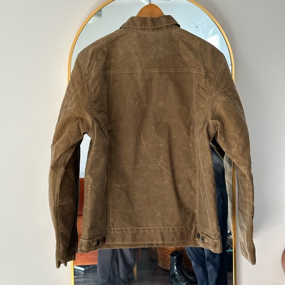 Huckberry Jackets & Coats Huckberry Flint Tinder Wool Lined Waxed Trucker Jacket Field Tan